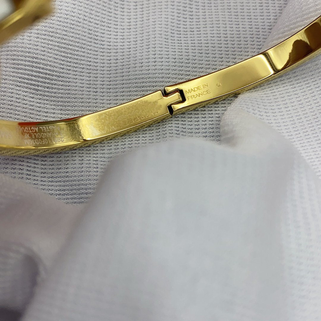 [Lumi Jewelry]CLASSIC HM CLIC WHITE 8MM ENAMEL BRACELET