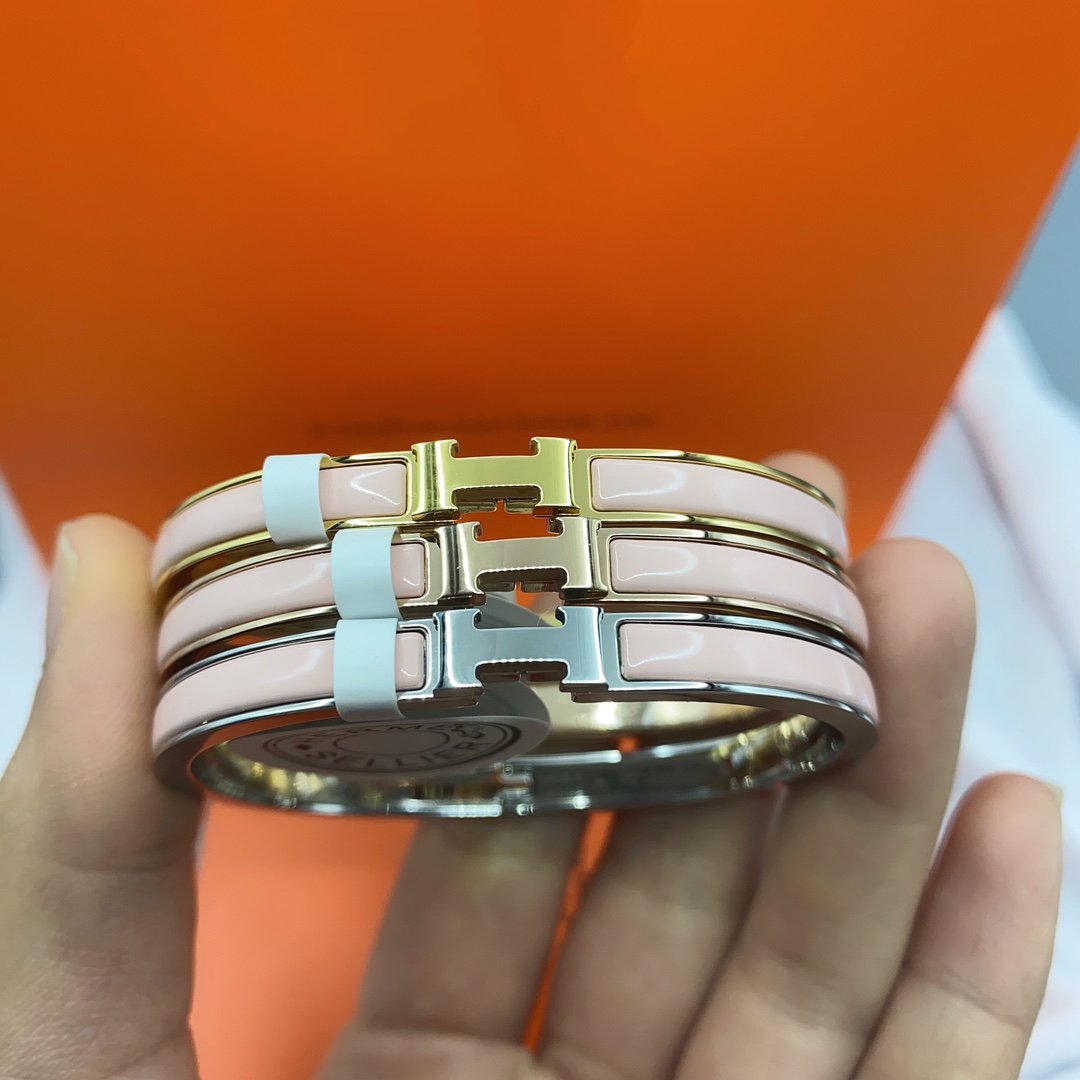 [Lumi Jewelry]CLASSIC HM CLIC  PINK 8MM ENAMEL BRACELET