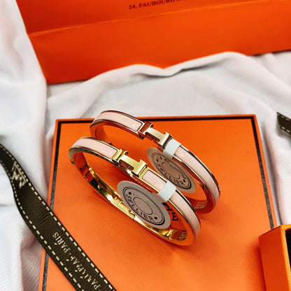 [Lumi Jewelry]CLASSIC HM CLIC  PINK 8MM ENAMEL BRACELET
