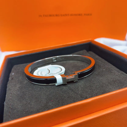 [Lumi Jewelry]CLASSIC HM CLIC BLACK 8MM ENAMEL BRACELET