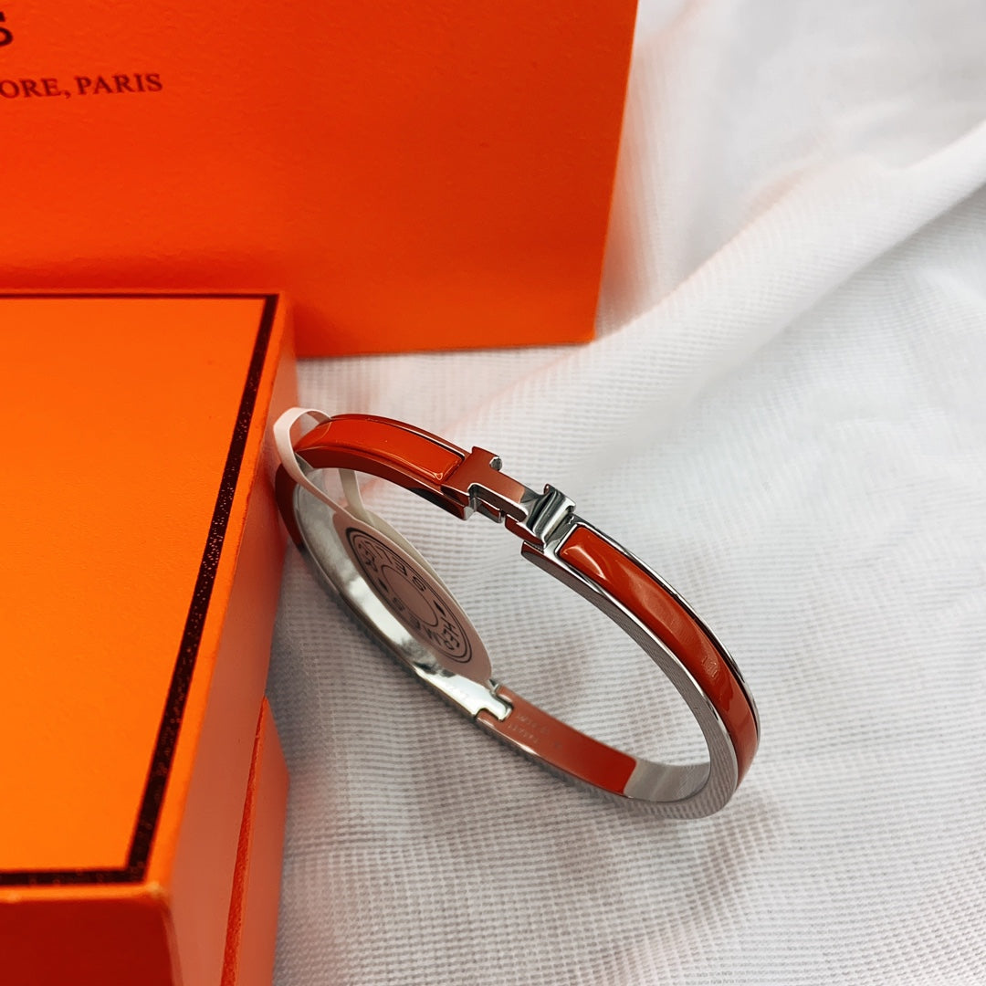 [Lumi Jewelry]CLASSIC HM CLIC RED 8MM ENAMEL BRACELET