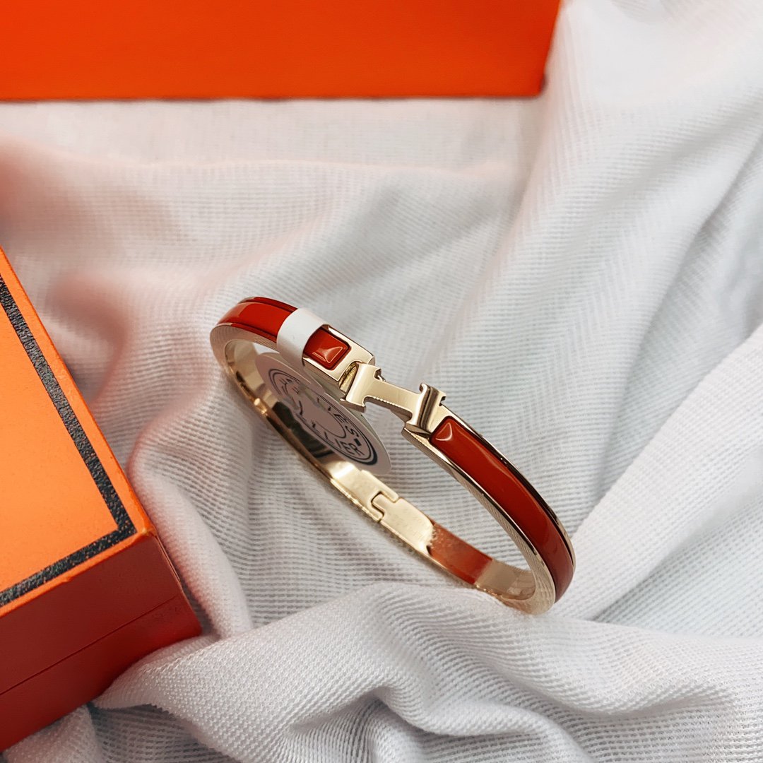 [Lumi Jewelry]CLASSIC HM CLIC RED 8MM ENAMEL BRACELET
