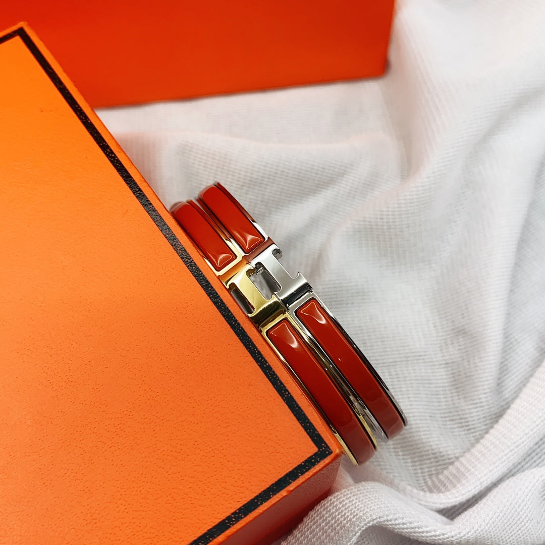 [Lumi Jewelry]CLASSIC HM CLIC RED 8MM ENAMEL BRACELET