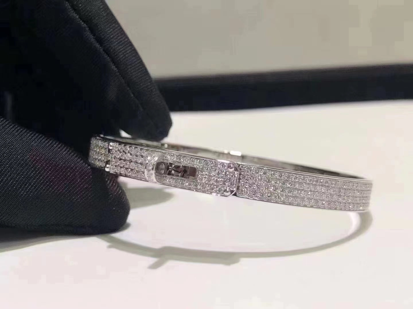 [Lumi Jewelry]HM KELLY BRACELET IN SILVER AND FULL PAVE DIAMOND