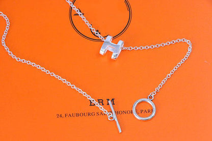 [Lumi Jewelry]HM NECKLACE H LETTER OVAL SERIES