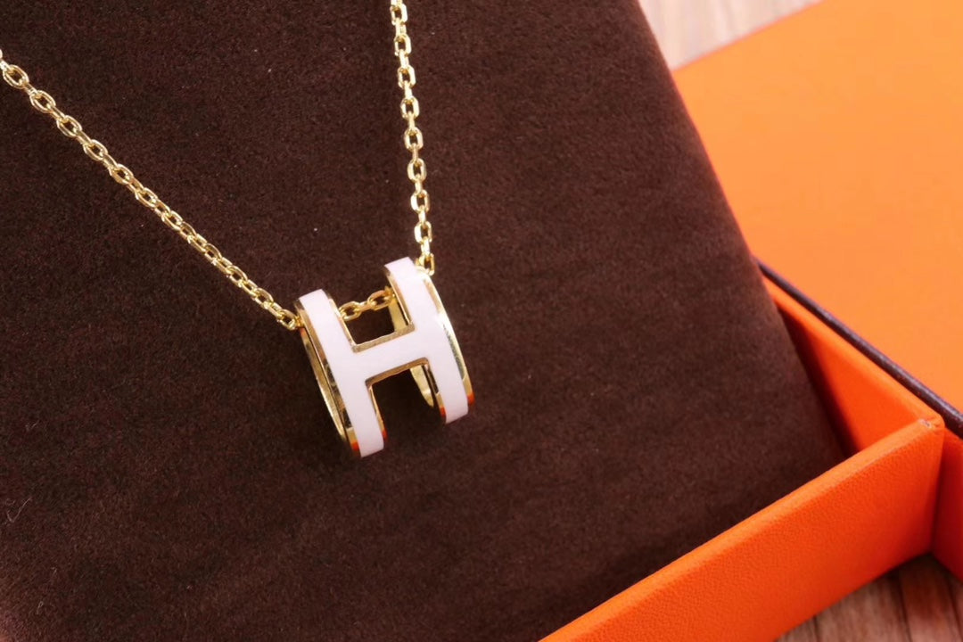 [Lumi Jewelry]HM CLIC YELLOW ENAMEL GOLD NECKLACE