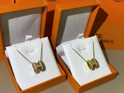 [Lumi Jewelry]HM CLIC YELLOW ENAMEL GOLD NECKLACE