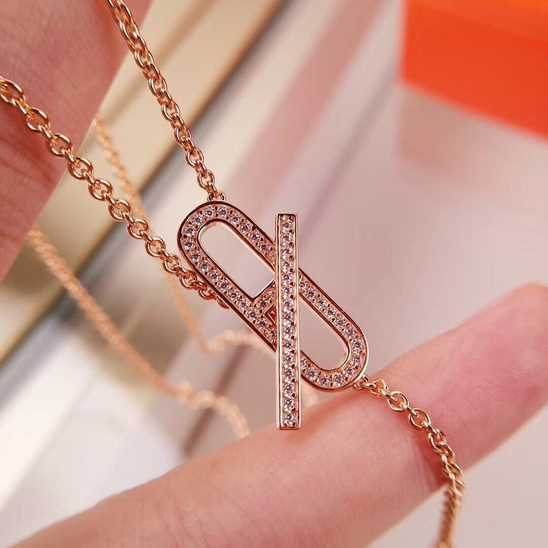 [Lumi Jewelry]HM FIRE PIG NOSE NECKLACE TRENDY STREET