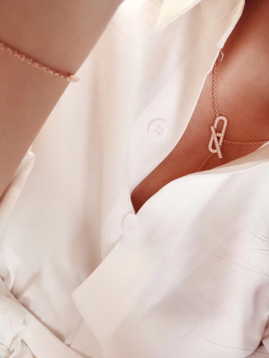 [Lumi Jewelry]HM FIRE PIG NOSE NECKLACE TRENDY STREET