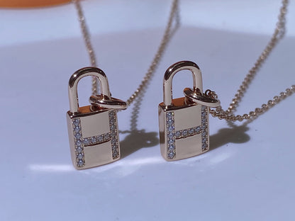 [Lumi Jewelry]HM ADVANCED NICHE LOCK HEAD NECKLACE DIAMONDS