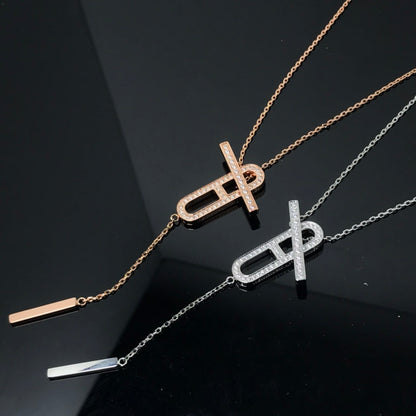 [Lumi Jewelry]HM NECKLACE PLATINUM ROSE GOLD DIAMOND