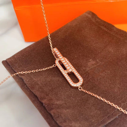 [Lumi Jewelry]HM NECKLACE PLATINUM ROSE GOLD DIAMOND