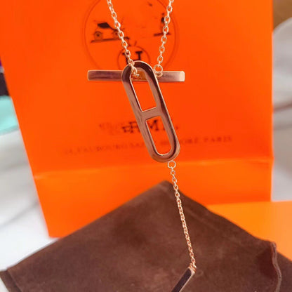 [Lumi Jewelry]HM NECKLACE PLATINUM ROSE GOLD DIAMOND