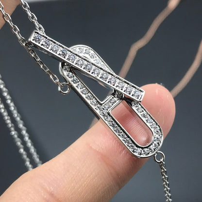 [Lumi Jewelry]HM NECKLACE PLATINUM ROSE GOLD DIAMOND