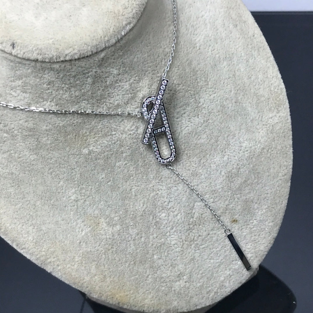 [Lumi Jewelry]HM NECKLACE PLATINUM ROSE GOLD DIAMOND