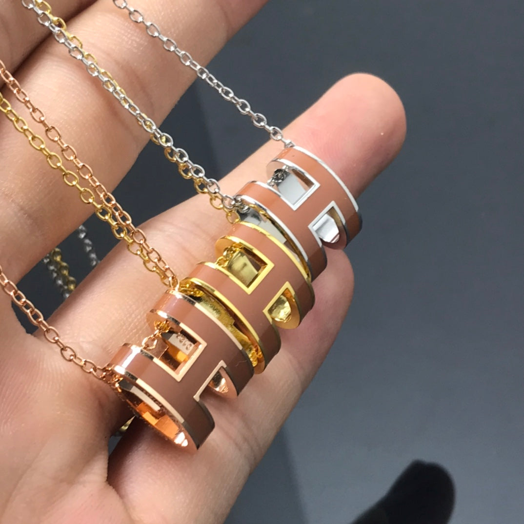 [Lumi Jewelry]H NECKLACE BROWN