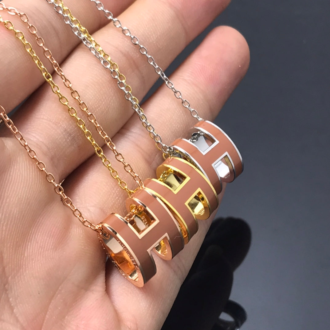 [Lumi Jewelry]H NECKLACE BROWN