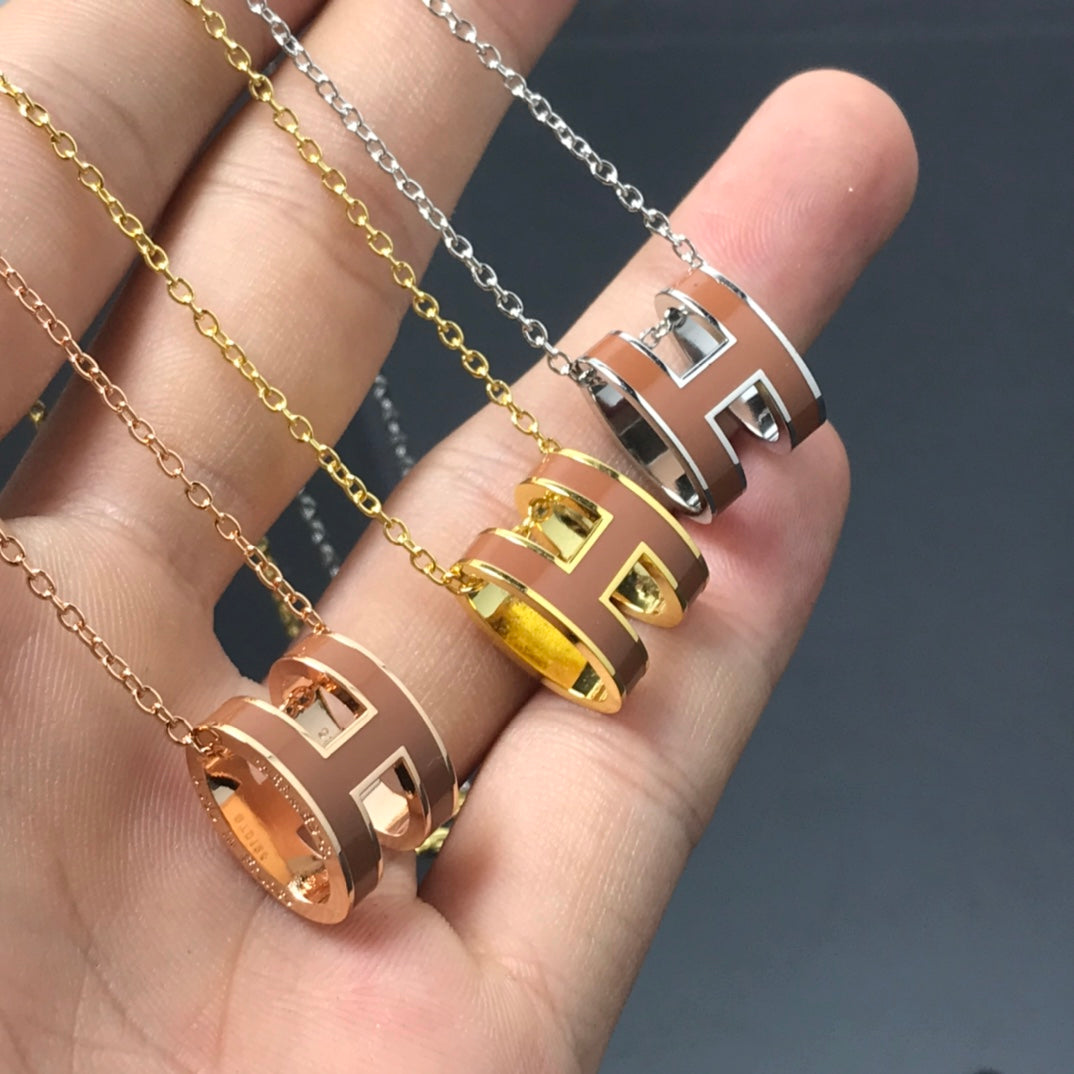 [Lumi Jewelry]H NECKLACE BROWN