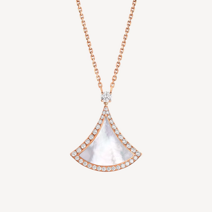 [Lumi Jewelry]DREAM MOP DIAMOND PAVED PINK GOLD NECKLACE