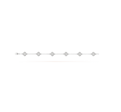 [Lumi Jewelry]CLOVER 6 MOTIF SILVER DIAMOND BRACELET