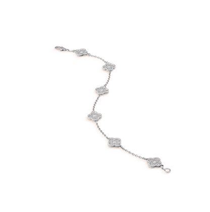 [Lumi Jewelry]CLOVER 6 MOTIF SILVER DIAMOND BRACELET