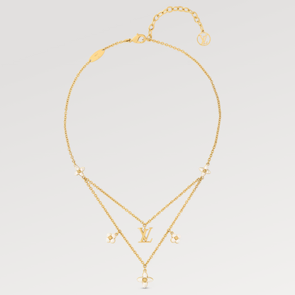 [Lumi Jewelry]FLOWERGRAM GOLD MOP DOUBLE ROW NECKLACE