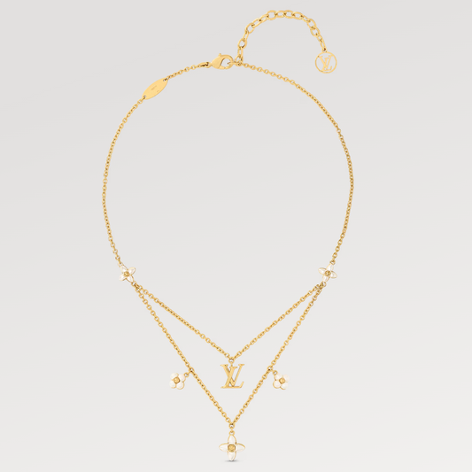 [Lumi Jewelry]FLOWERGRAM GOLD MOP DOUBLE ROW NECKLACE