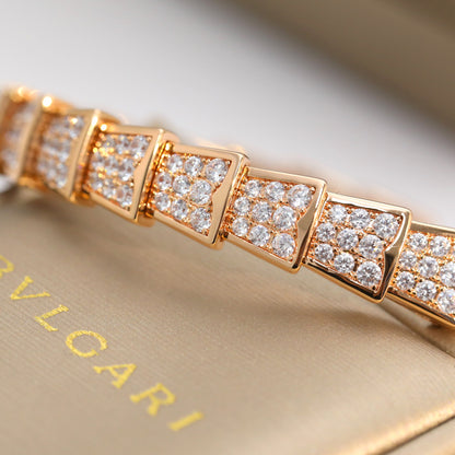 [Lumi Jewelry]Serpenti Viper Bracelet with Rubellite & Full Pavé Diamonds