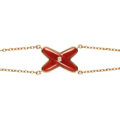 [Lumi Jewelry]JEUX BRACELET CARNELIAN PINK GOLD 1 DIAMOND