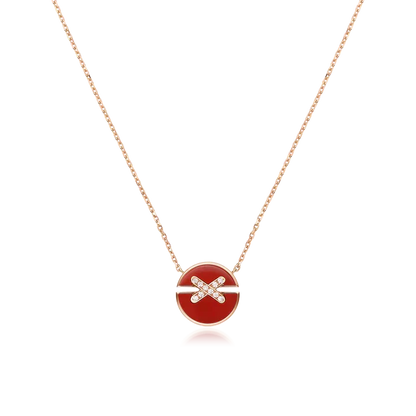 [Lumi Jewelry]JEUX DE ROSE GOLD DIAMOND NECKLACE