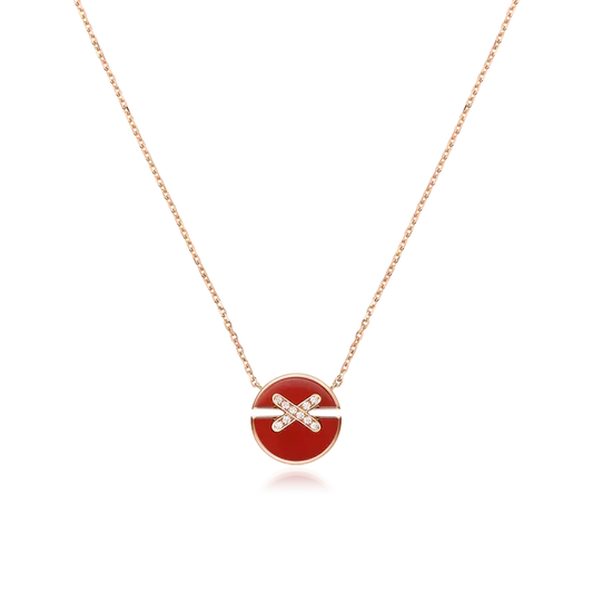 [Lumi Jewelry]JEUX DE ROSE GOLD DIAMOND NECKLACE