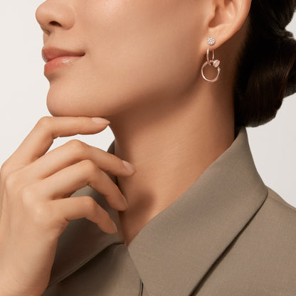 [Lumi Jewelry]JUSTE HALF DIAMOND DOUBLE EARRINGS