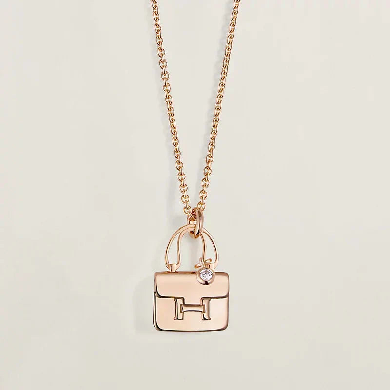 [Lumi Jewelry]AMULETTE PEDANT ROSE GOLD NECKLACE