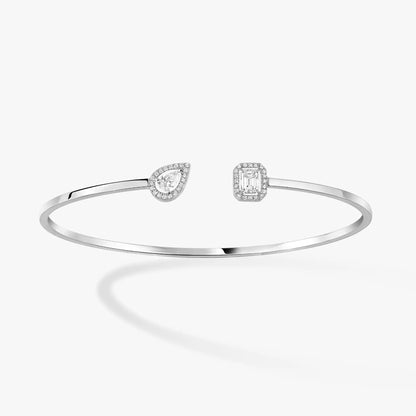 [Lumi Jewelery]JONC FLEX MY TWIN TOI & MOI SILVER DIAMOND BRACELET