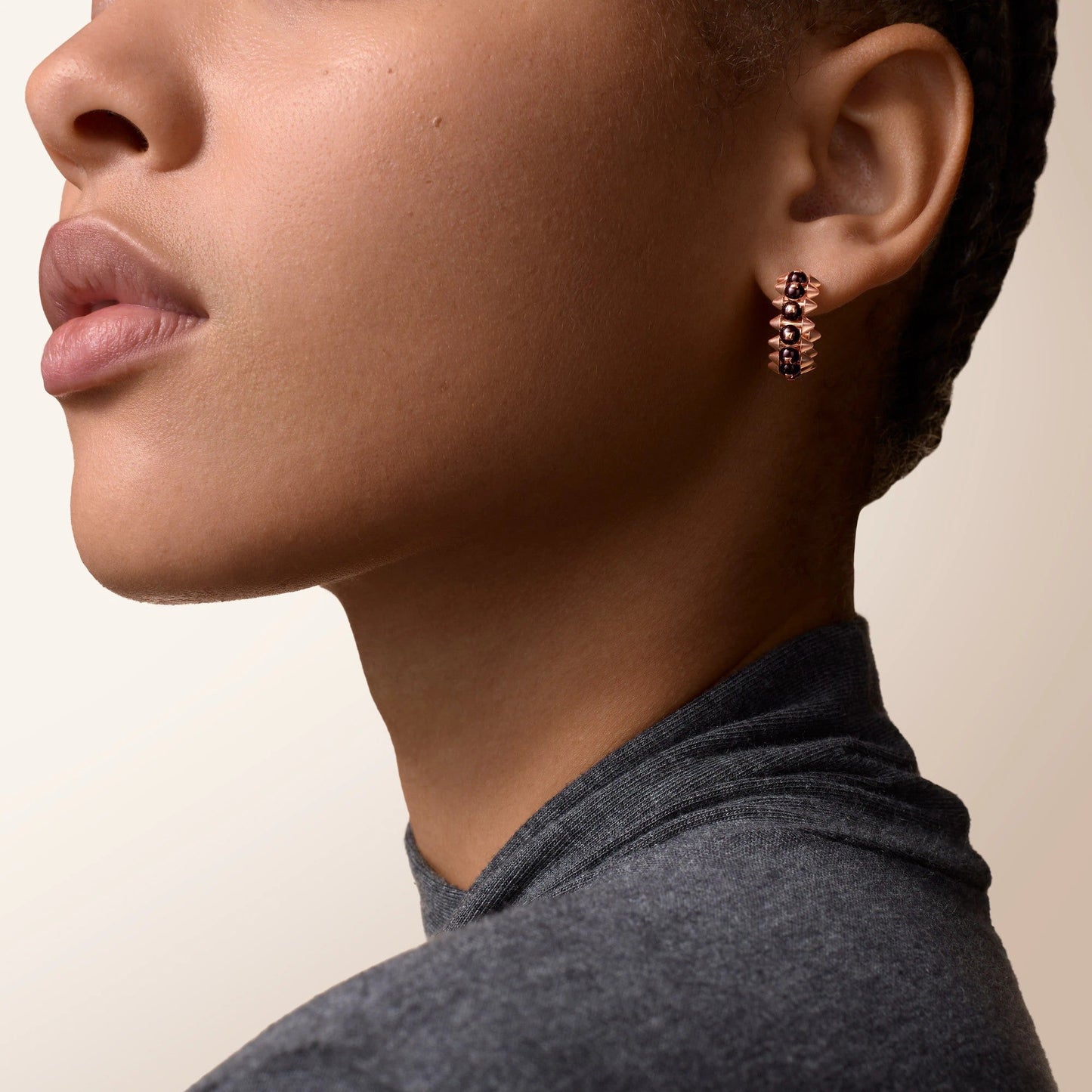 [Lumi Jewelry]CLASH 7.9MM AGATE CHALCEDONY EARRINGS
