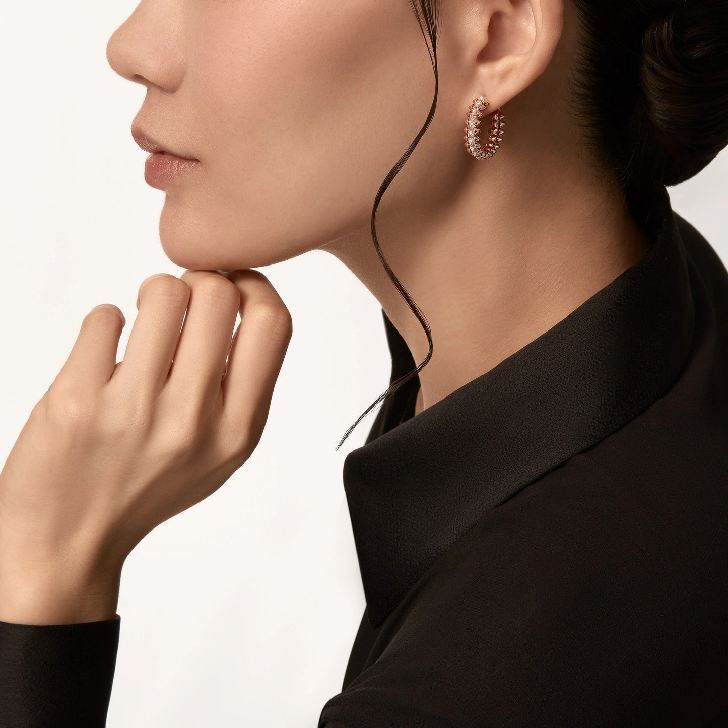 [Lumi Jewelry]CLASH FULL DIAMOND MEDIUM EARRINGS