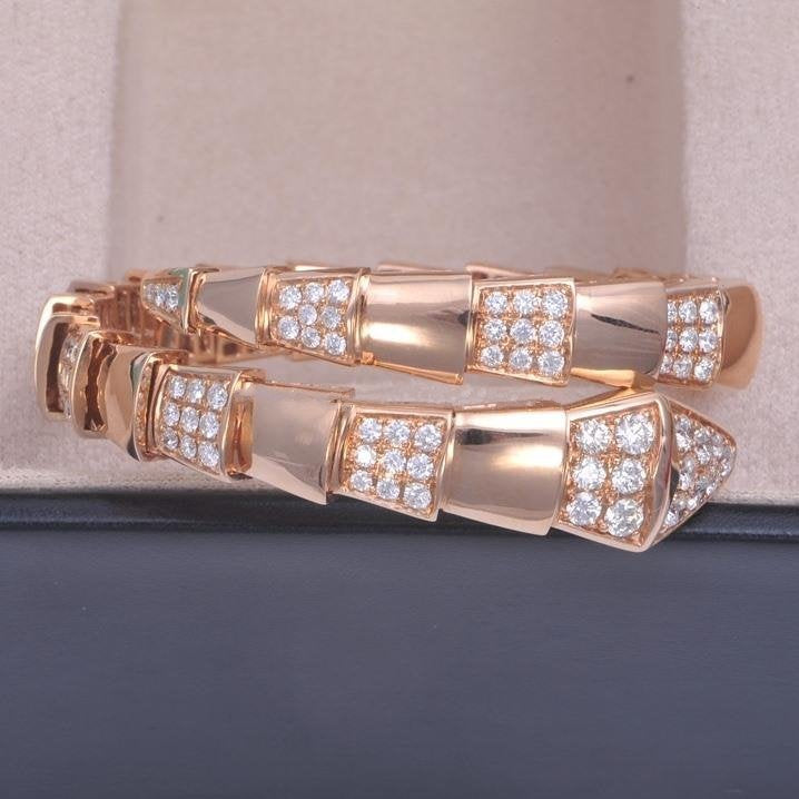 [Lumi Jewelry]SERPENTI WIDE BRACELET PINK GOLD DIAMOND