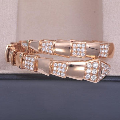 [Lumi Jewelry]SERPENTI WIDE BRACELET PINK GOLD DIAMOND