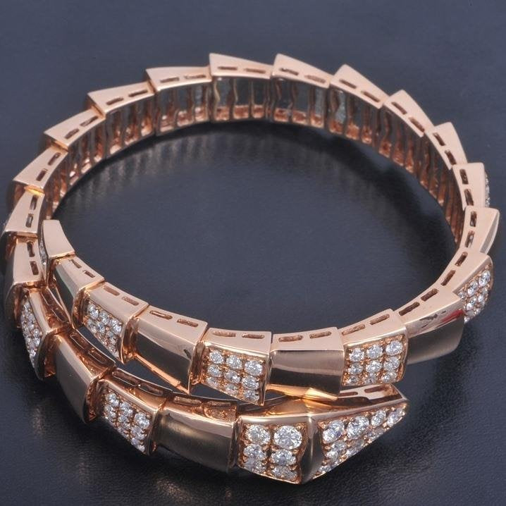 [Lumi Jewelry]SERPENTI WIDE BRACELET PINK GOLD DIAMOND