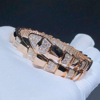 [Lumi Jewelry]SERPENTI WIDE BRACELET PINK GOLD DIAMOND