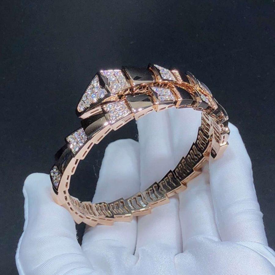 [Lumi Jewelry]SERPENTI WIDE BRACELET PINK GOLD DIAMOND