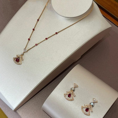 [Lumi Jewelry]DREAM NECKLACE CARNELIAN DIAMOND PINK GOLD