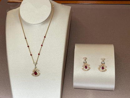 [Lumi Jewelry]DREAM NECKLACE CARNELIAN DIAMOND PINK GOLD