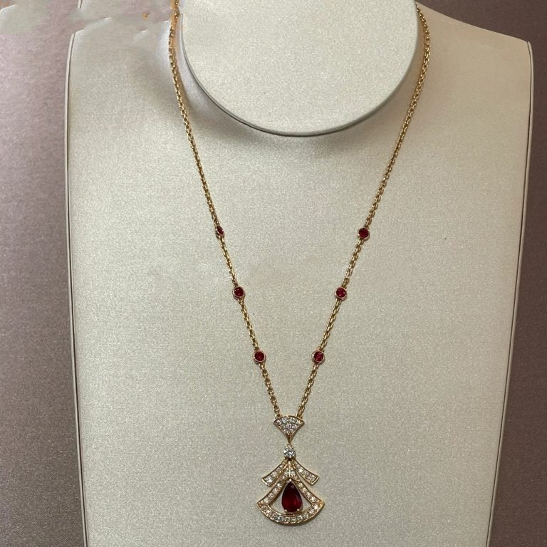 [Lumi Jewelry]DREAM NECKLACE CARNELIAN DIAMOND PINK GOLD