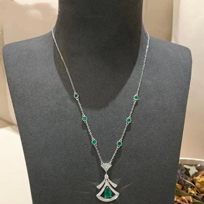 [Lumi Jewelry]DREAM NECKLACE MALACHITE DIAMOND SILVER