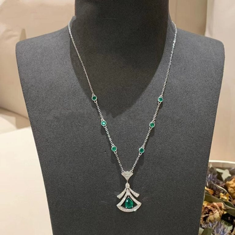 [Lumi Jewelry]DREAM NECKLACE MALACHITE DIAMOND SILVER