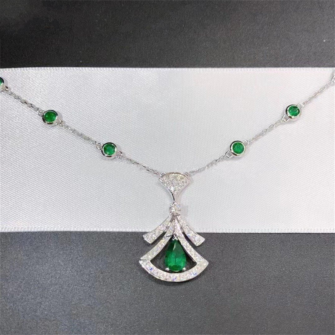 [Lumi Jewelry]DREAM NECKLACE MALACHITE DIAMOND SILVER