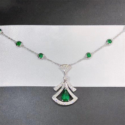 [Lumi Jewelry]DREAM NECKLACE MALACHITE DIAMOND SILVER