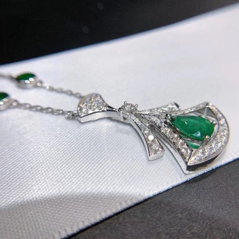 [Lumi Jewelry]DREAM NECKLACE MALACHITE DIAMOND SILVER