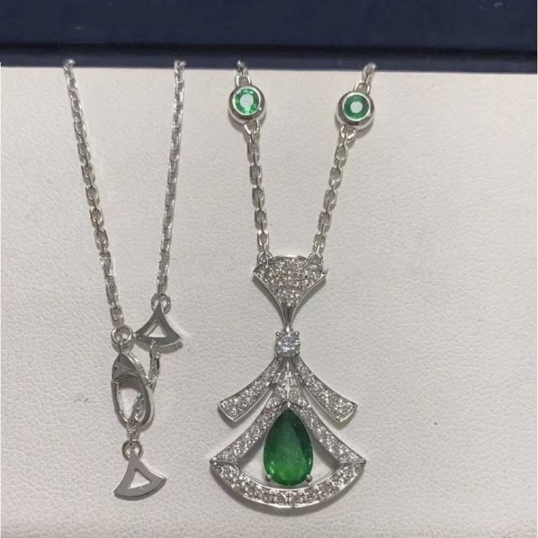 [Lumi Jewelry]DREAM NECKLACE MALACHITE DIAMOND SILVER